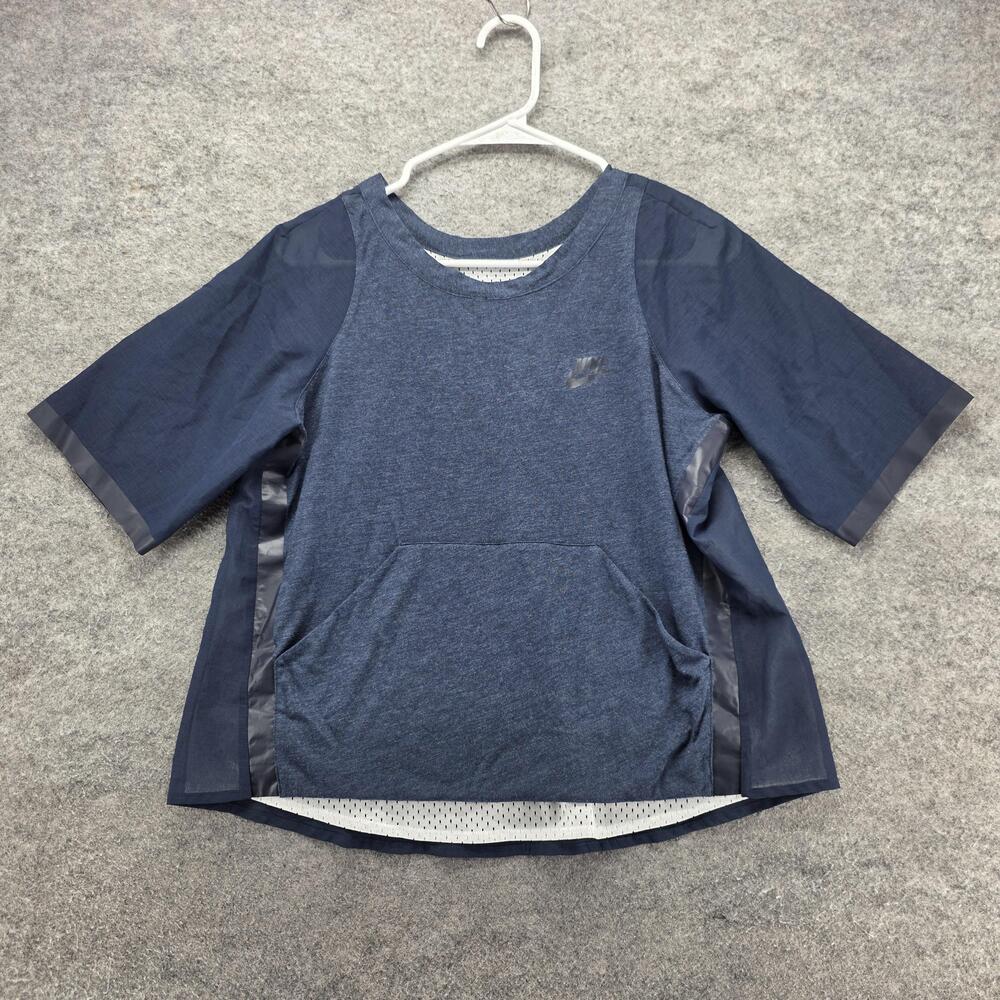 Nike T-Shirt Womens XS Blue Breathable Lightweight Mesh Crew Neck Pockets